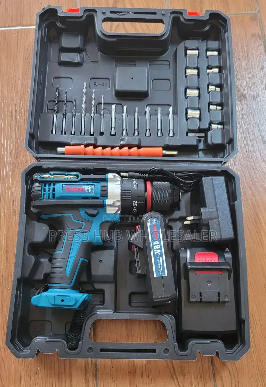 Bosch 48v Cordless Drill With 2 Batteries and a Set