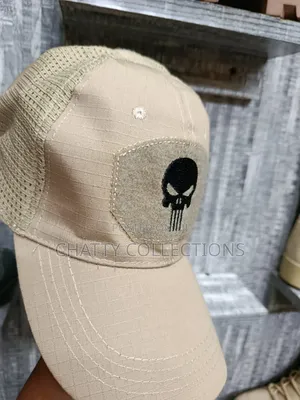 Unisex Skull Design Beige Tactical Caps