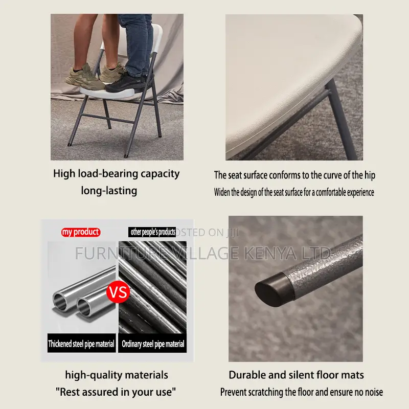 Foldable Armless Student Plastic Chair