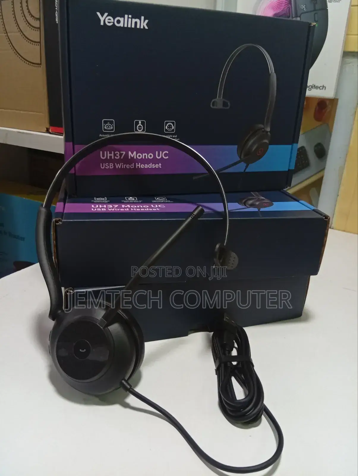 Yealink Uh37 Wired Noise Cancelling Usb-C/a Mono Headset