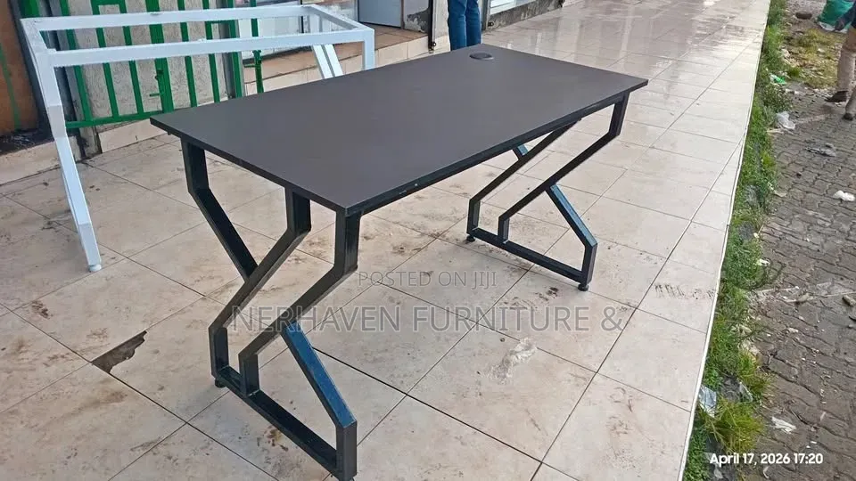 Metallic Office Study Desk - Strong Metal Frame Design
