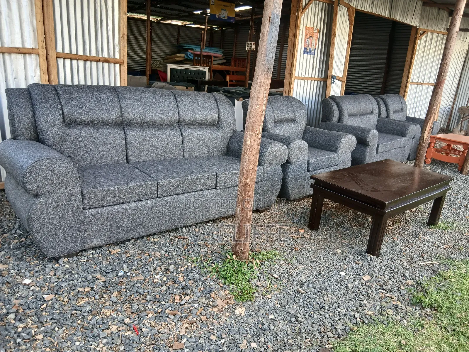 Grey B Arm Sofa