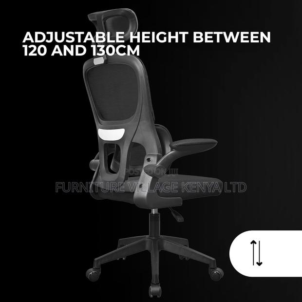 Swivel Ergonomic Mesh Seat With Flipping Arms - thumbnail 4