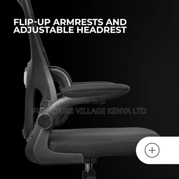 Swivel Ergonomic Mesh Seat With Flipping Arms - thumbnail 5