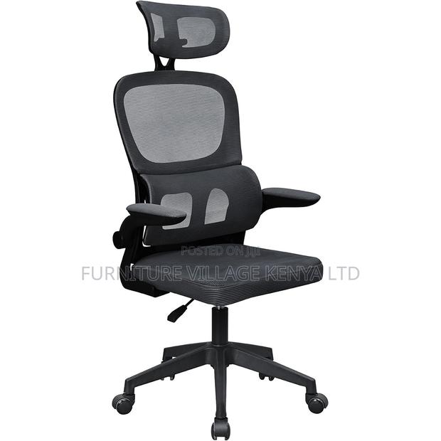 Swivel Ergonomic Mesh Seat With Flipping Arms - thumbnail 6