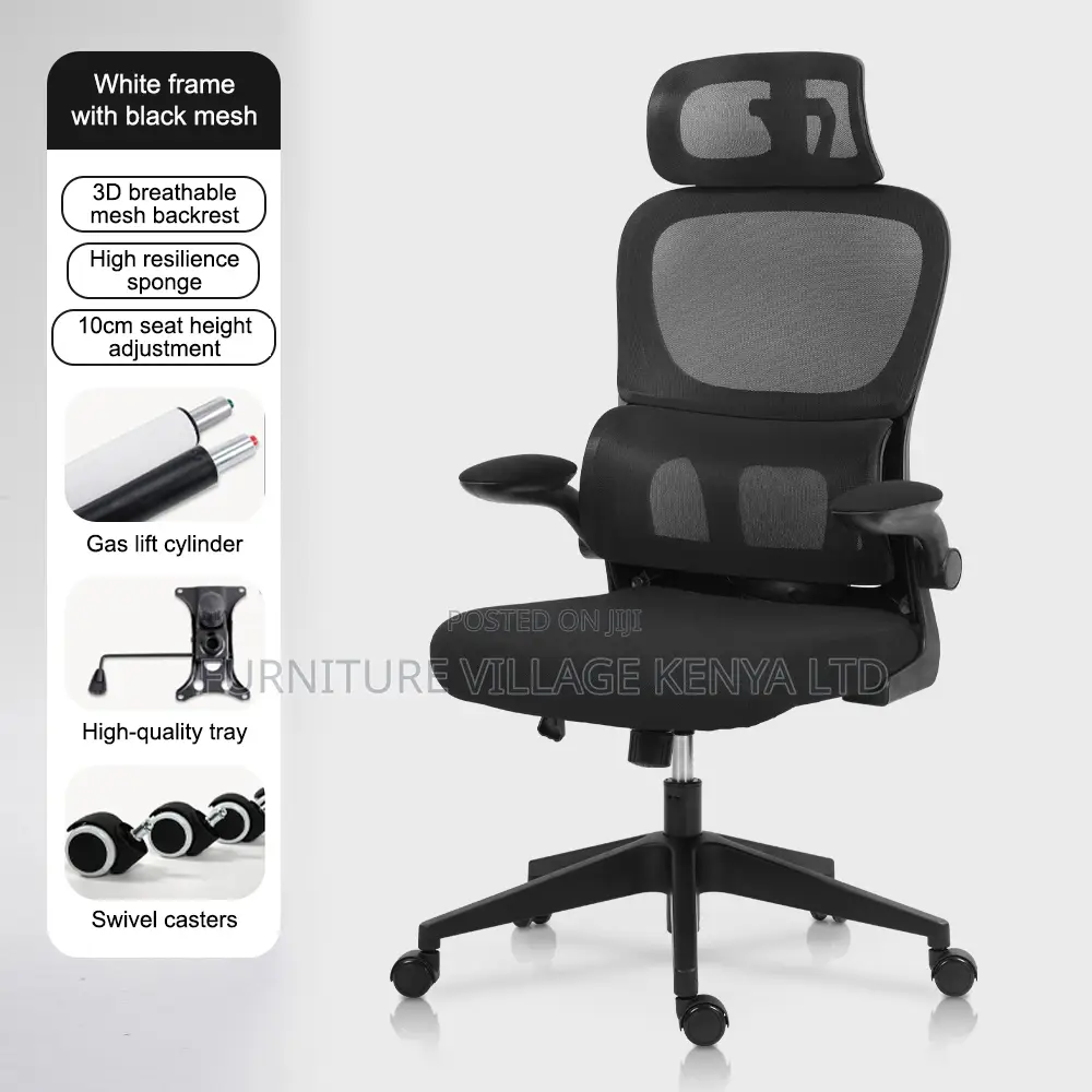 Swivel Ergonomic Mesh Seat With Flipping Arms