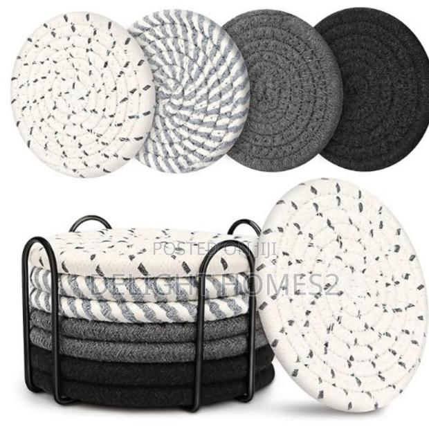 *8pcs Absorbent Cotton Woven Drink Coasters-Rem - thumbnail 5