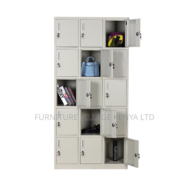 15-Door's Metallic White Gym Locker Cabinet - thumbnail 4