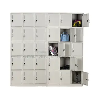 15-Door's Metallic White Gym Locker Cabinet