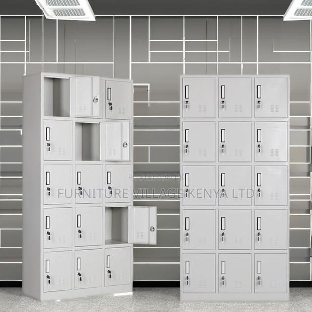 15-Door's Metallic White Gym Locker Cabinet - thumbnail 6