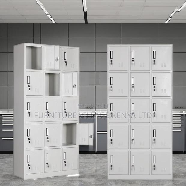 15-Door's Metallic White Gym Locker Cabinet - thumbnail 7