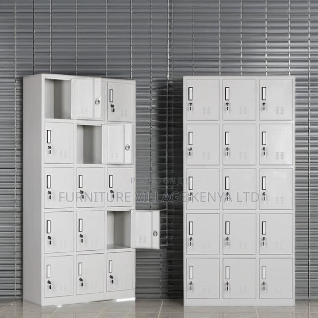 15-Door's Metallic White Gym Locker Cabinet - thumbnail 8