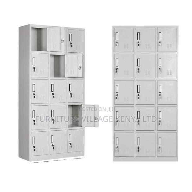 15-Door's Metallic White Gym Locker Cabinet - thumbnail 9