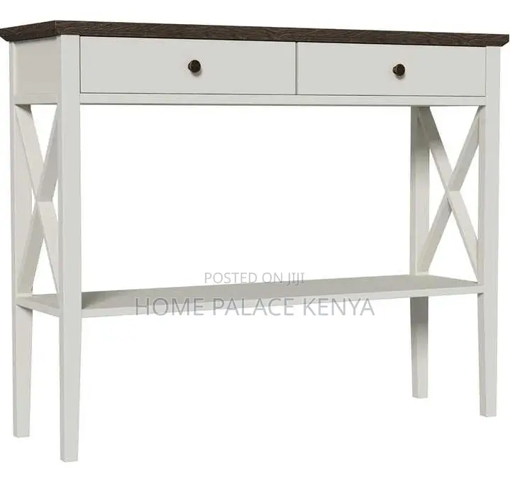 Console Table: : 2 Drawer Wooden Console Table