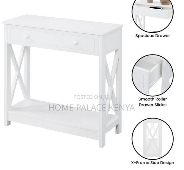 Console Table: : 2 Drawer Wooden Console Table - thumbnail 4