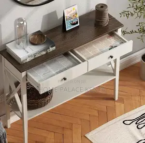 Console Table: : 2 Drawer Wooden Console Table