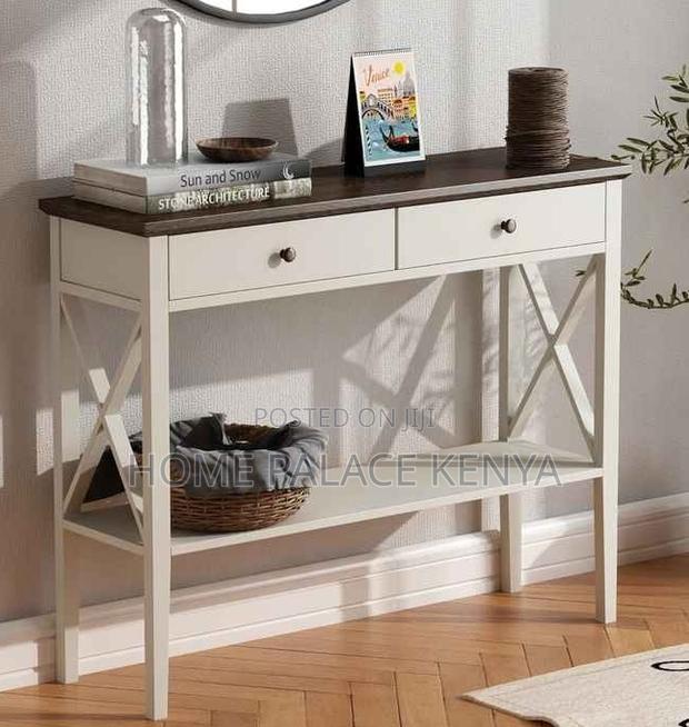 Console Table: : 2 Drawer Wooden Console Table - thumbnail 6