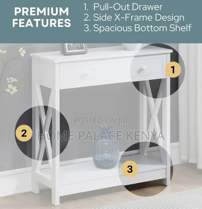Console Table: : 2 Drawer Wooden Console Table