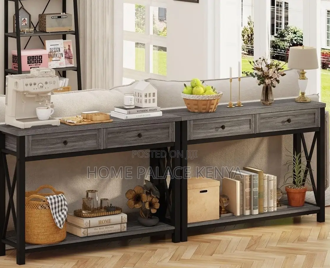 Console Table: : 2 Drawer Wooden Console Table