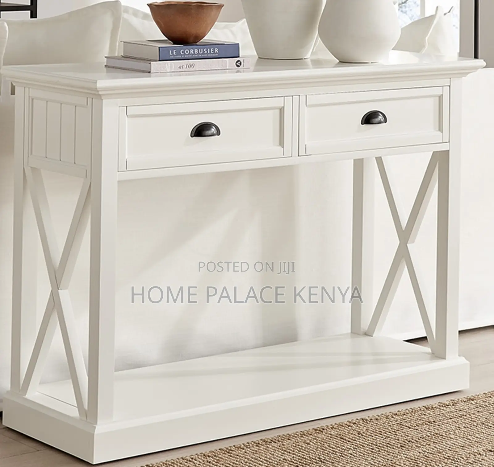 Console Table: : 2 Drawer Wooden Console Table