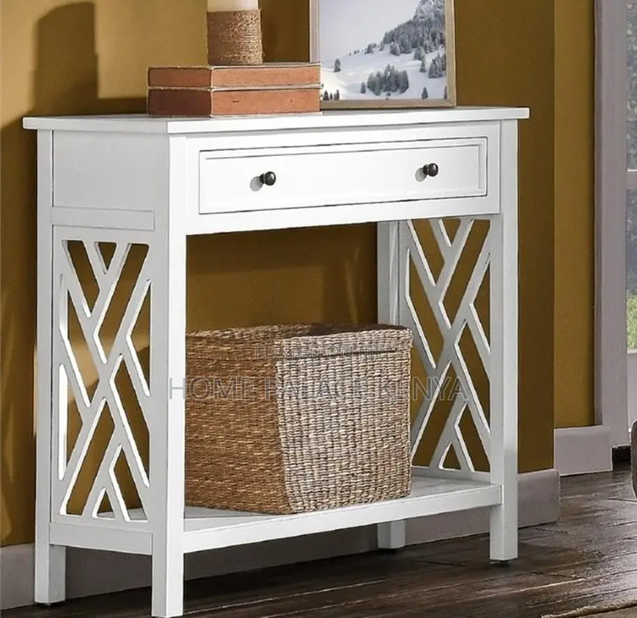 Console Table: : 2 Drawer Wooden Console Table