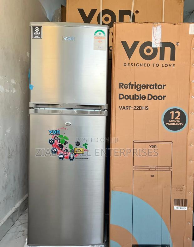*Von 138l Vart-22dhs Double Door Fridge