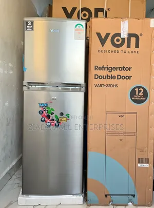 *Von Refrigerator 138l Vart-22dhs Double Door Fridge at L