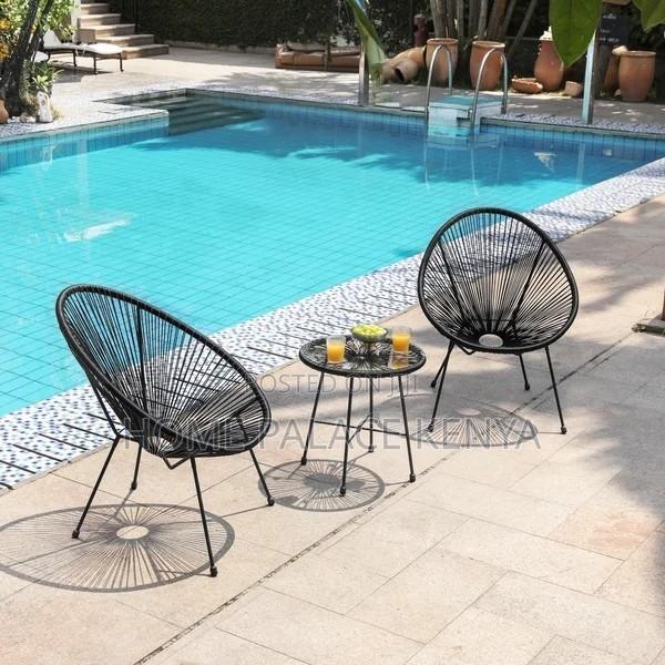 Outdoor Set: Premium 3 Piece Egg Chair Set