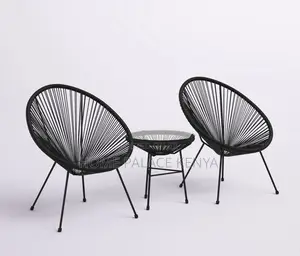 Outdoor Set: Premium 3 Piece Egg Chair Set