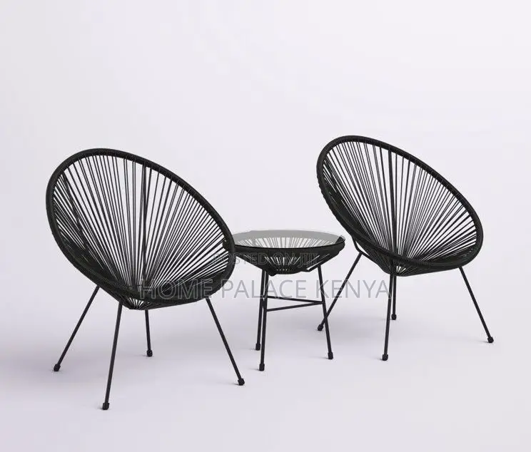 Outdoor Set: Premium 3 Piece Egg Chair Set