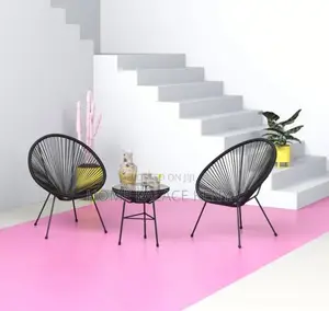 Outdoor Set: Premium 3 Piece Egg Chair Set