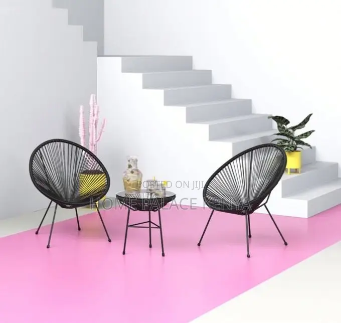 Outdoor Set: Premium 3 Piece Egg Chair Set
