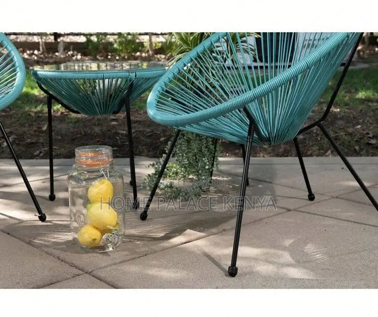 Outdoor Set: Premium 3 Piece Egg Chair Set
