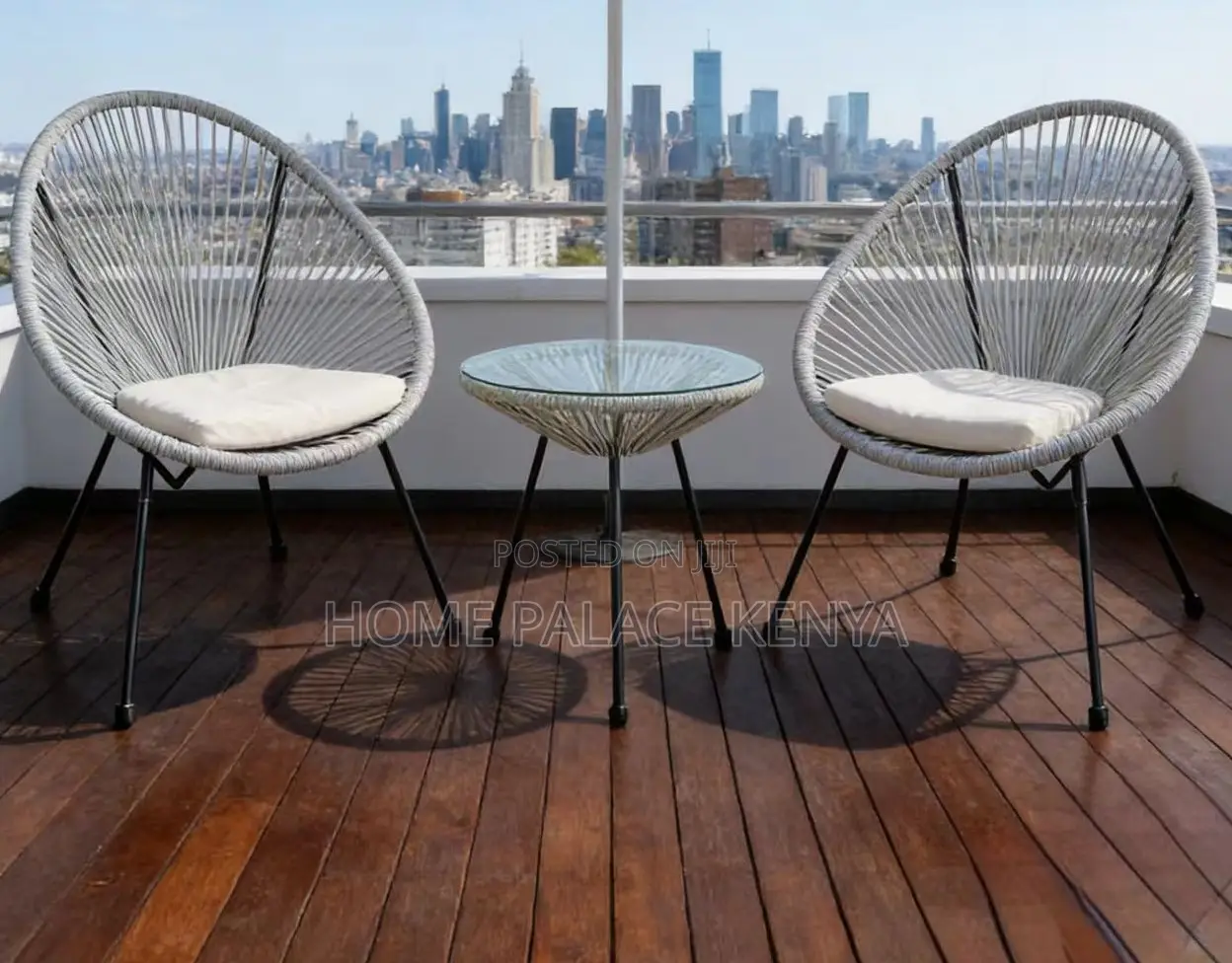 Outdoor Set: Premium 3 Piece Egg Chair Set
