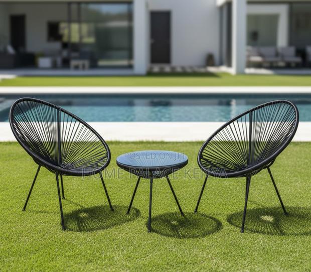 Outdoor Set: Premium 3 Piece Egg Chair Set - thumbnail 8