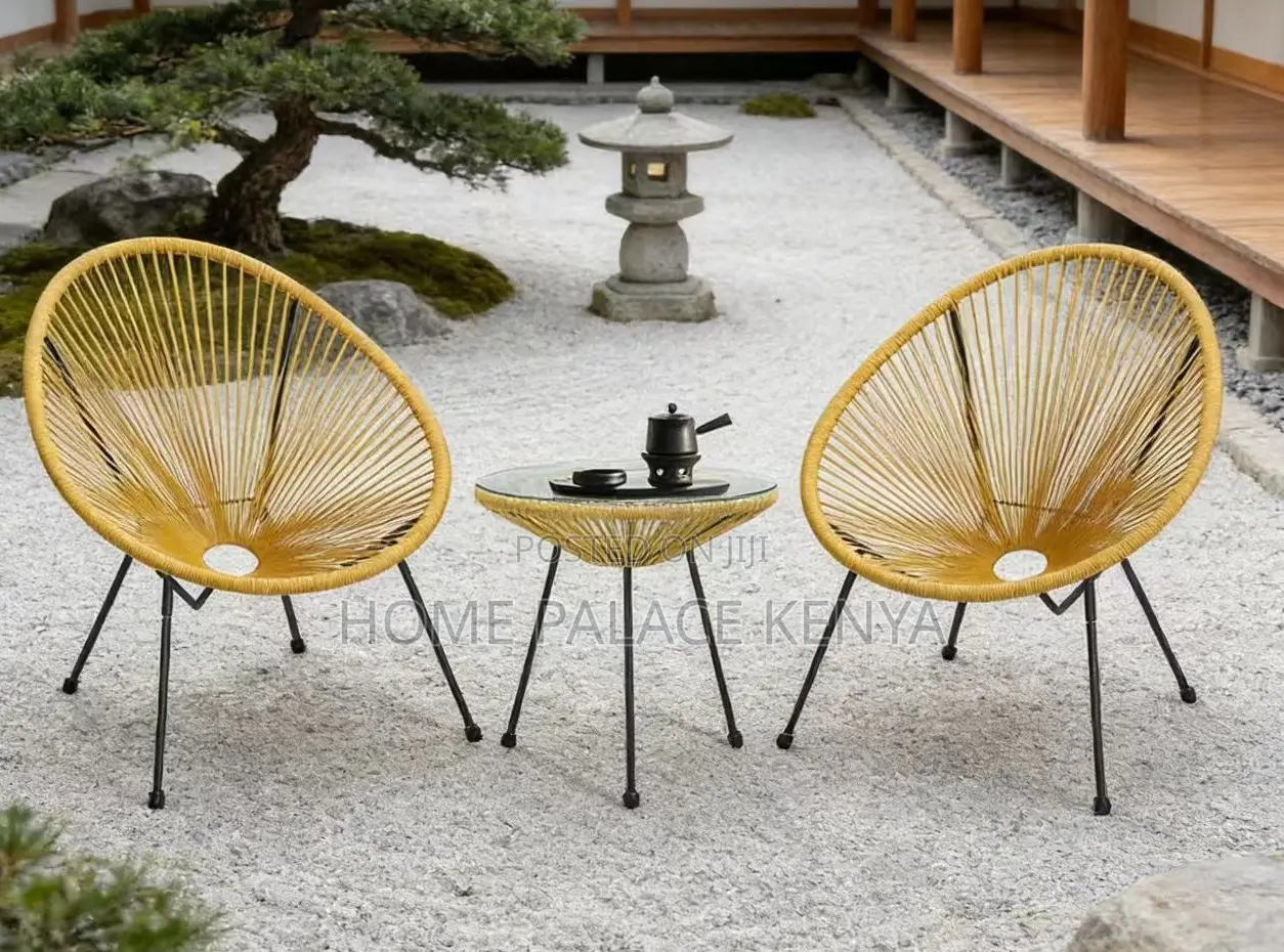 Outdoor Set: Premium 3 Piece Egg Chair Set