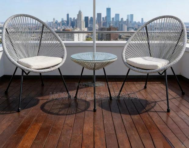 Outdoor Set: Premium 3 Piece Egg Chair Set - thumbnail 11
