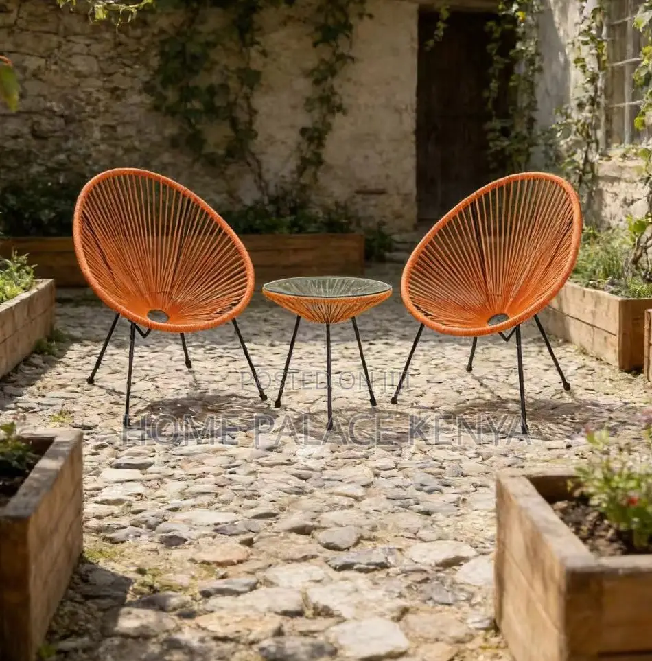 Outdoor Set: Premium 3 Piece Egg Chair Set