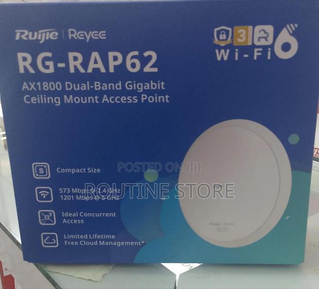 Ruijie Accesspoint Rap62 Ax1800 Dual Band Ceiling Mount Wifi 6