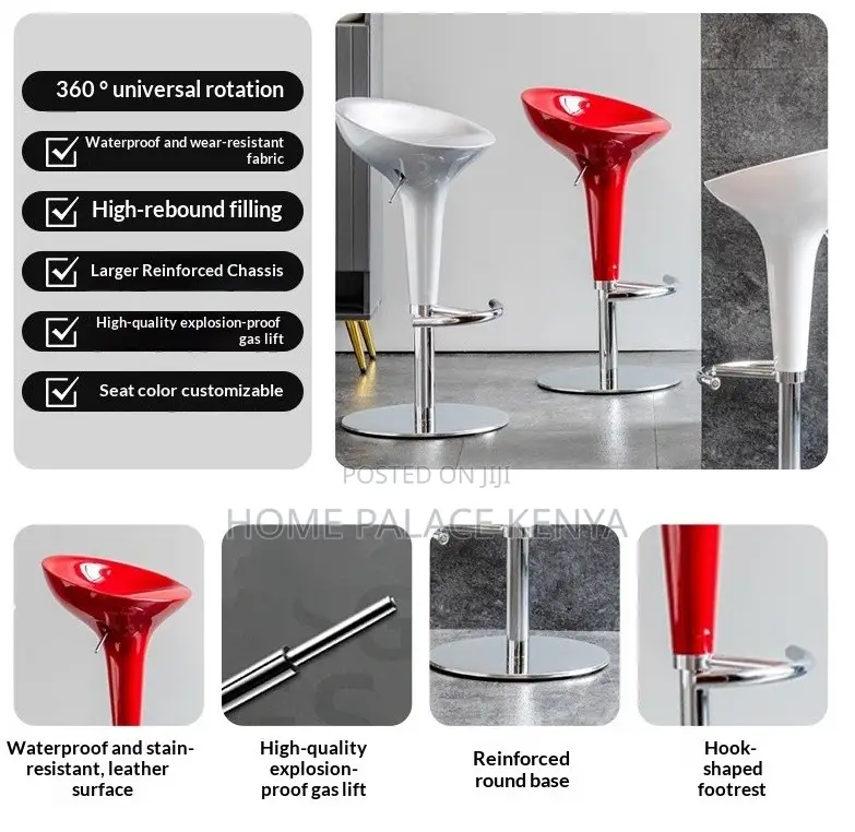 Bar Stool: Adjustable Metal Swivel Bar Chair