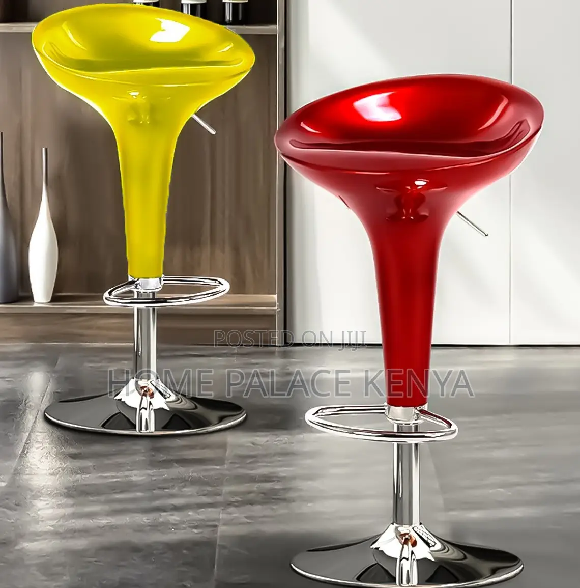 Bar Stool: Adjustable Metal Swivel Bar Chair