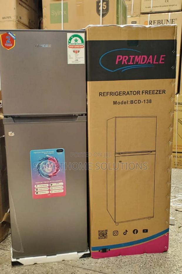 Primdale 138 Litres Double Door Fridge -Silver