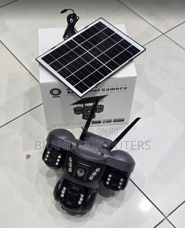 Trilple Lens Wifi Solar Outdoor CCTV Camera With Night Vision