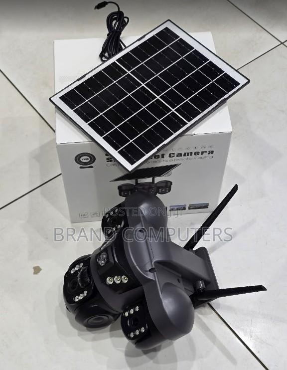 Wifi Solar CCTV Outdoor Wifi Solar Powered 3-Lens Surveillance CCTV