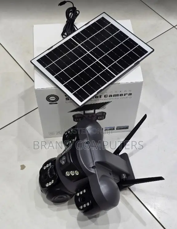 Wifi Solar CCTV Outdoor Wifi Solar Powered 3-Lens Surveillance CCTV