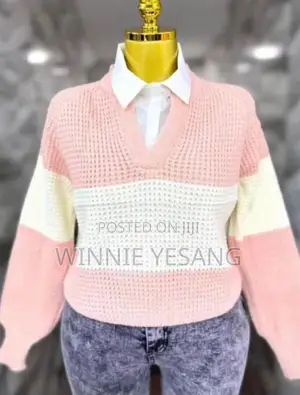 Color Block V-neck Sweater