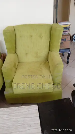 Elegant Lime Green High-Back Armchair