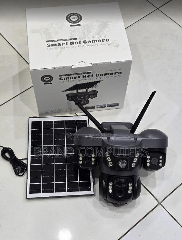 3 Lens Wifi Wireless Solar Powered Outdoor CCTV Security Camera 1080p