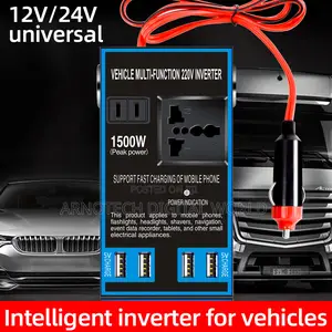 1500w Car Power Inverter 12v/24v to 220v - 4 Usb Ports