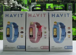 Pink and Blue Havit M81 Kids Doll-Themed Smart Bracelets